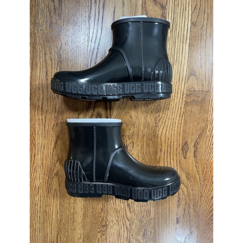 UGG Kids Black Drizlita Waterproof Rain Boots, Size 2